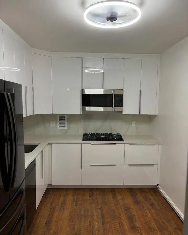 Renovated kitchen with quartz countertops in Sheridan